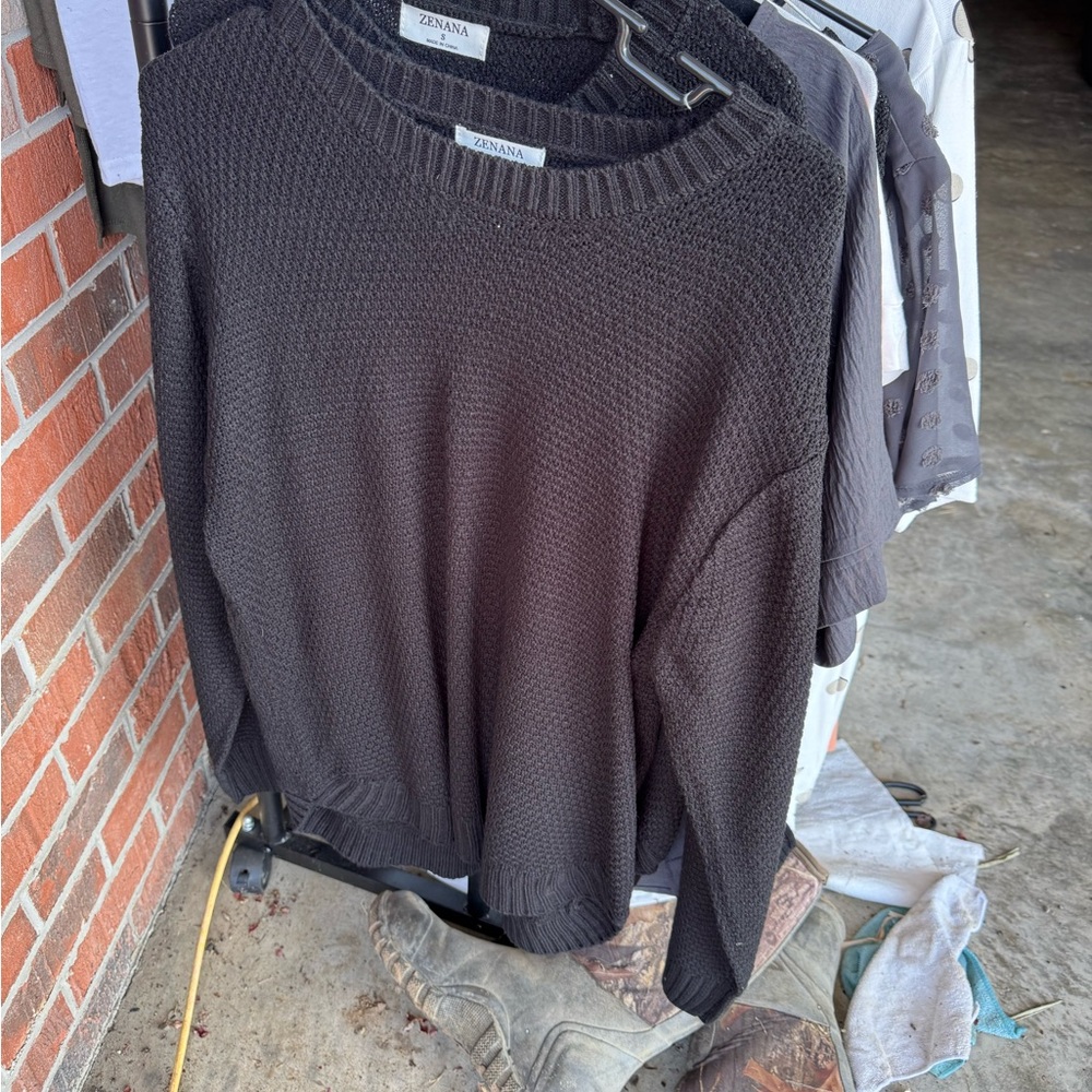 Zenana Outfitters Charcoal Women's Sweater